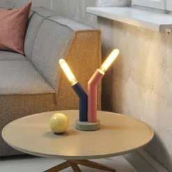 Lámpara de mesa OSRAM Decor Straw, 2 luces, multicolor, acero, E27