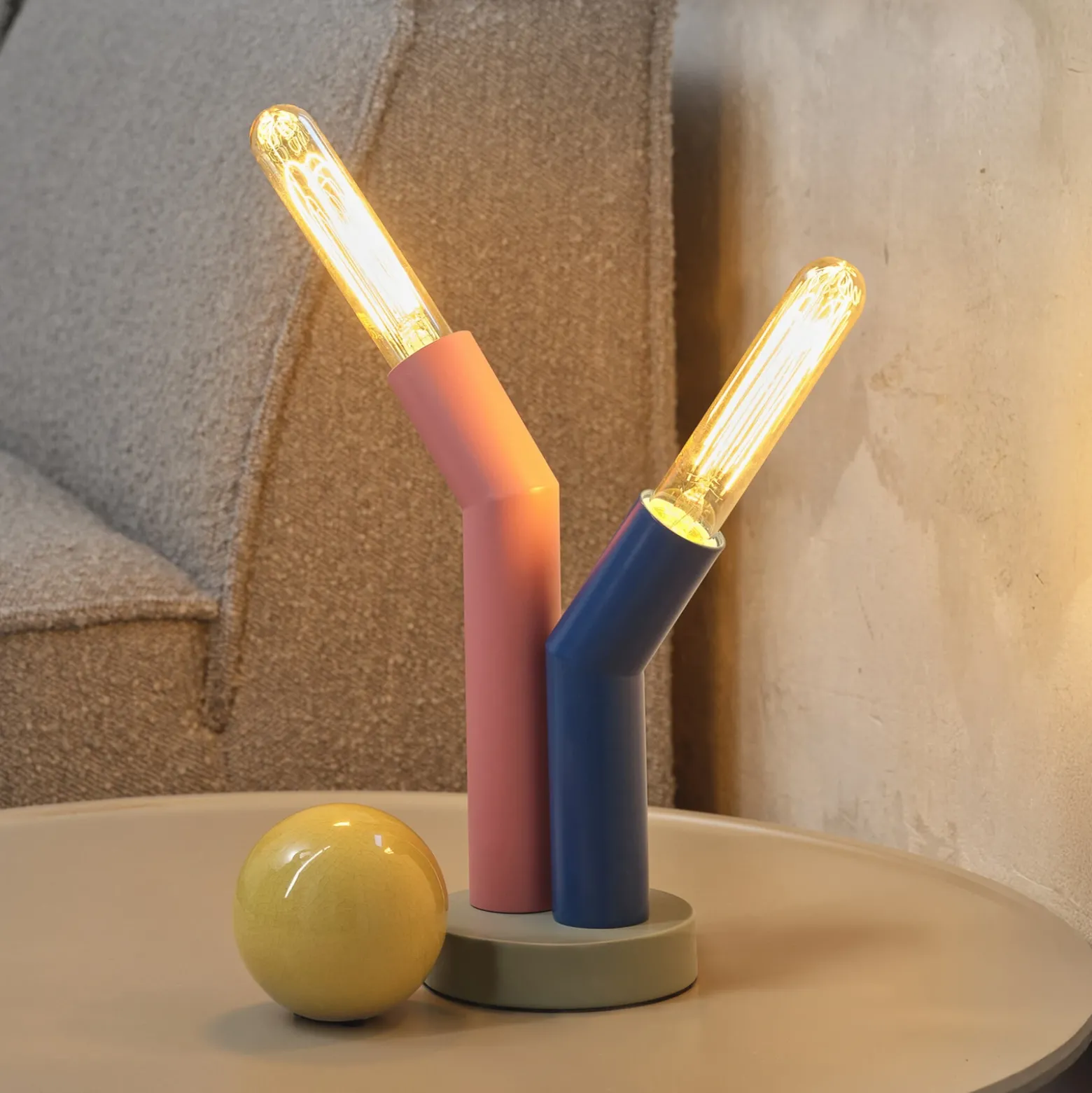 Lámpara de mesa OSRAM Decor Straw, 2 luces, multicolor, acero, E27