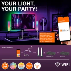 Lámpara de mesa OSRAM SMART+ WiFi CORNER MAGIC, plateada, 43 cm RGB