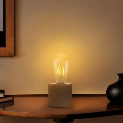 Lámpara de mesa OSRAM Vintage 1906, madera con bombilla LED E27
