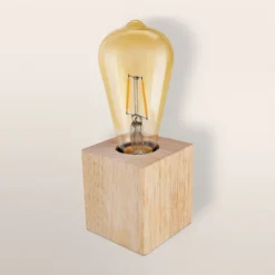 Lámpara de mesa OSRAM Vintage 1906, madera con bombilla LED E27