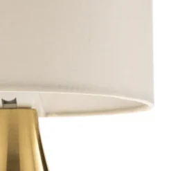 Lámpara de mesa Ottone con pantalla textil, latón