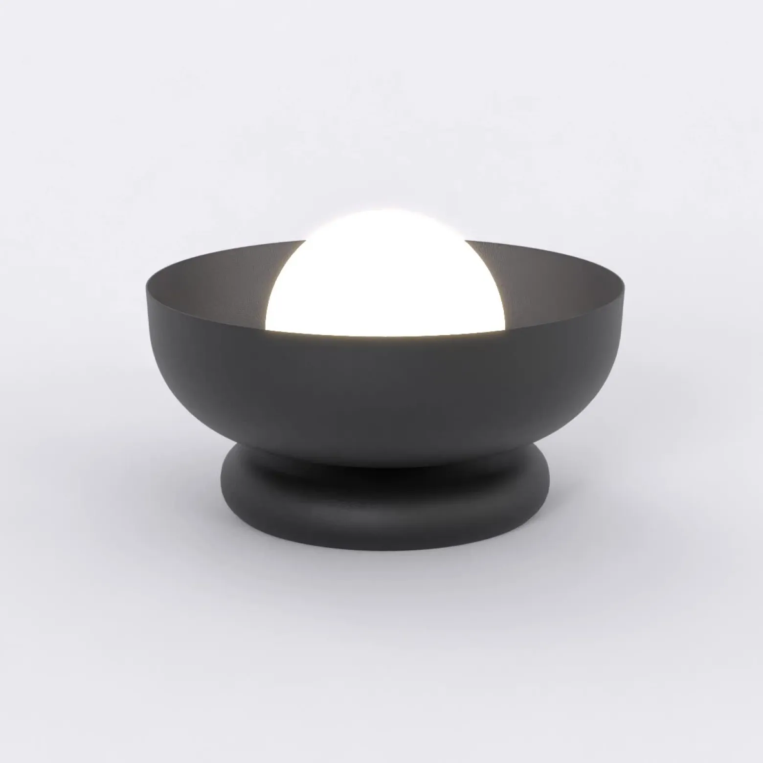 Lámpara de mesa Ozzy LN1, negra, acero/vidrio, altura 13 cm, G9