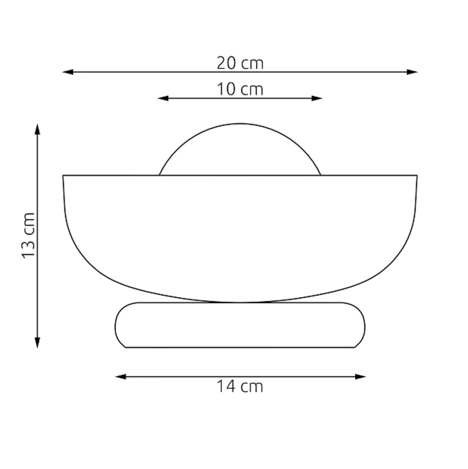 Lámpara de mesa Ozzy LN1, negra, acero/vidrio, altura 13 cm, G9