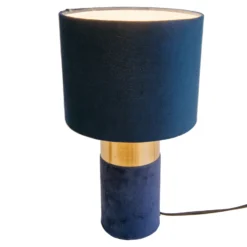 Lámpara de mesa 3189512, pantalla textil, azul