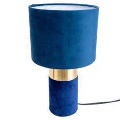 Lámpara de mesa 3189512, pantalla textil, azul