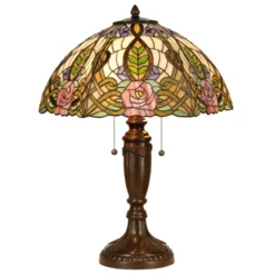 Lámpara de mesa paradisíaca Eden en estilo Tiffany