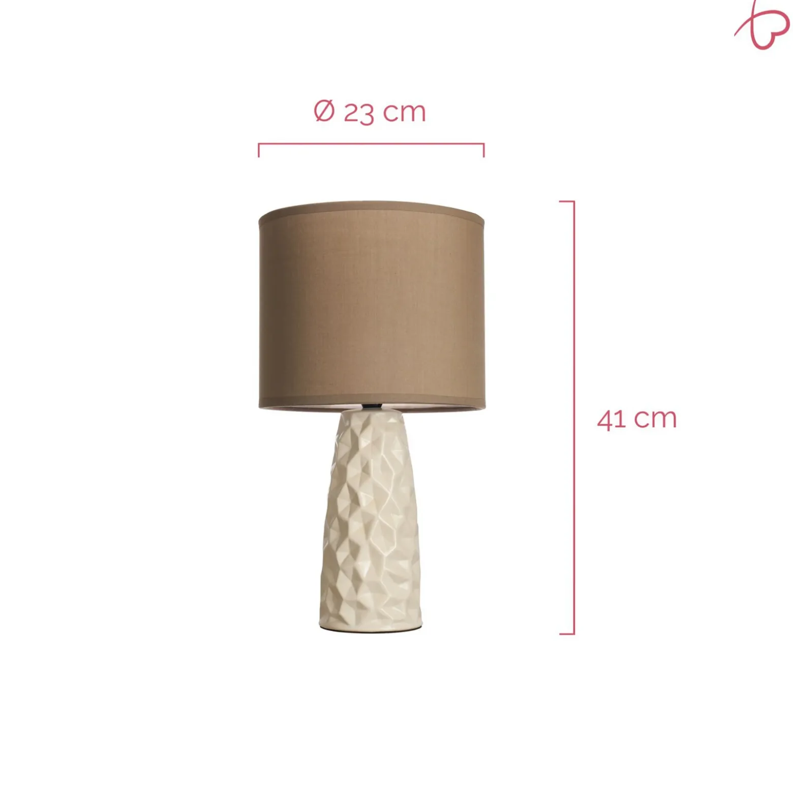 Lámpara de mesa Pauleen FANCY SCULPT, color topo/beige, altura 41 cm
