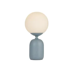 Lámpara de mesa Pauleen Glowing Charm, base de cerámica azul