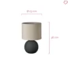 Lámpara de mesa Pauleen PURE BEAUTY, blanco/antracita, altura 36 cm