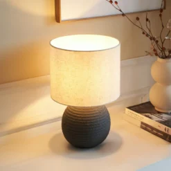 Lámpara de mesa Pauleen PURE BEAUTY, blanco/antracita, altura 36 cm