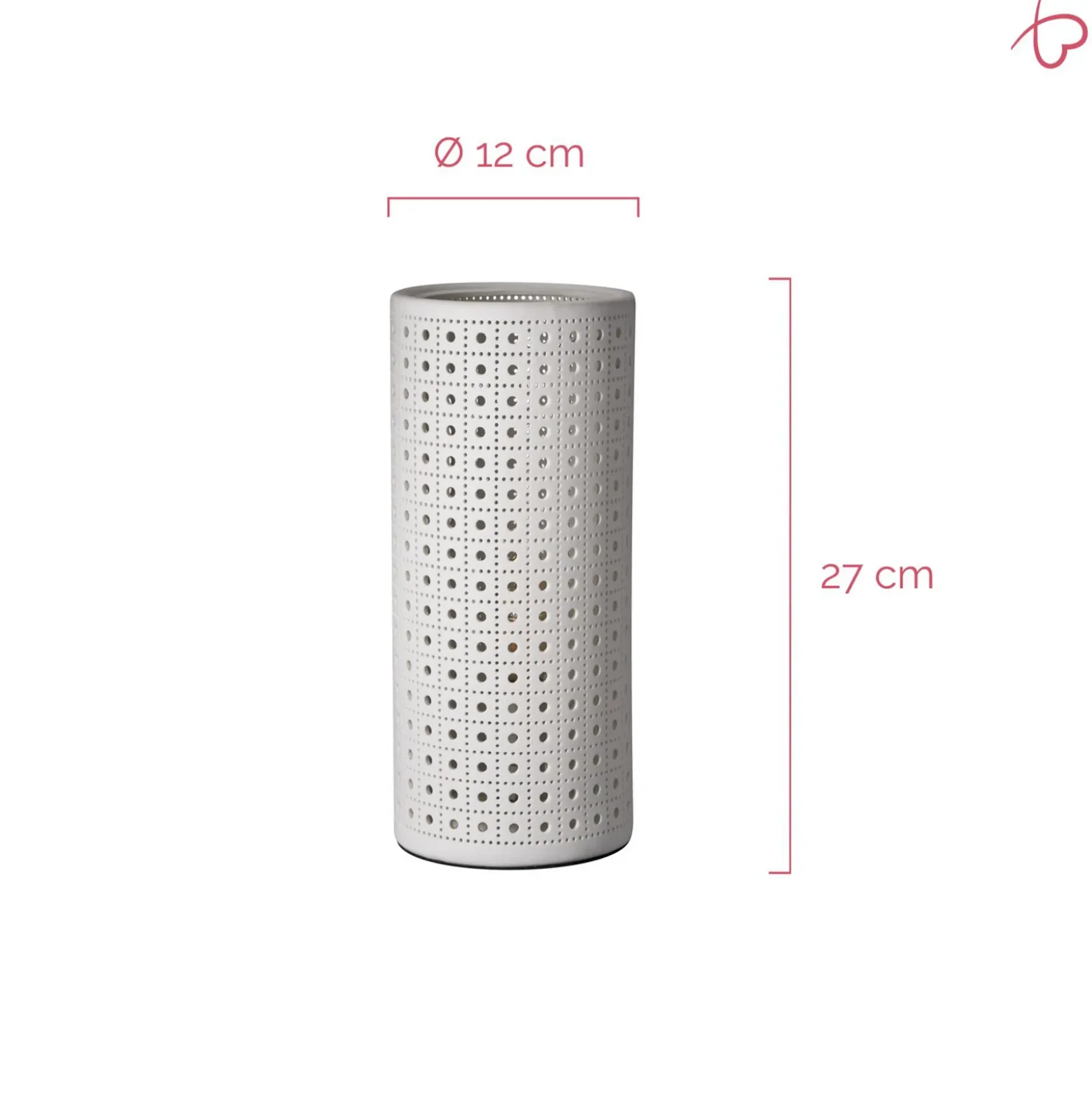 Lámpara de mesa Pauleen PURE SUNKISS, blanca, altura 27 cm, porcelana