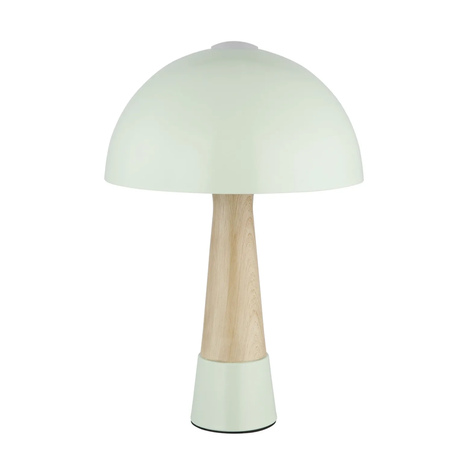 Lámpara de mesa Paulin, verde/efecto madera, metal, 37 cm, E27