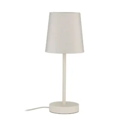 Lámpara de mesa Paulmann Stellan II, color crema, altura 40 cm, tejido