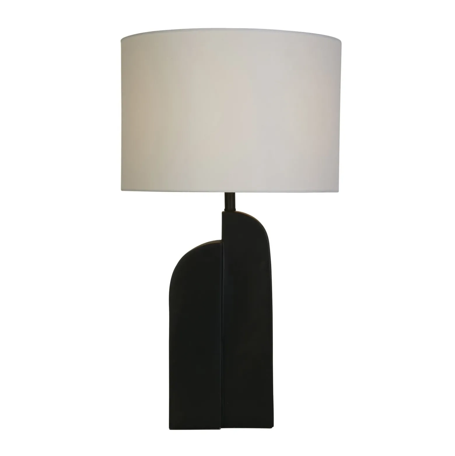 Lámpara de mesa Perth, blanco/negro Altura 65 cm Textil/resina