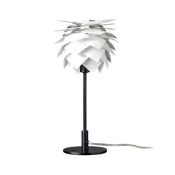 Lámpara de mesa Pineapple de Dyberg Larsen, blanca/negra, altura 35 cm
