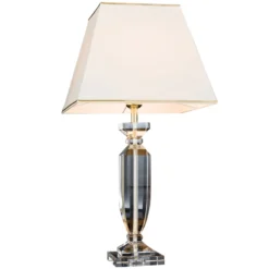 Lámpara de mesa Pokal con cristal oro/crema