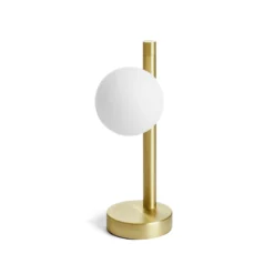 Lámpara de mesa Pomi, 1 luz, color dorado, cristal, altura 28 cm