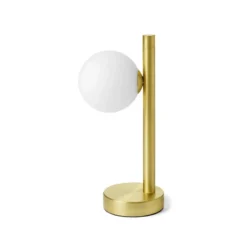 Lámpara de mesa Pomi, 1 luz, color dorado, cristal, altura 28 cm
