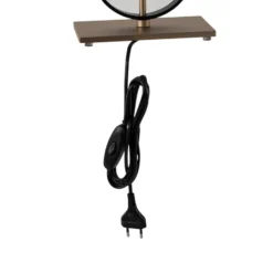 Lámpara de mesa Priam, negro/dorado, acero, altura 42 cm
