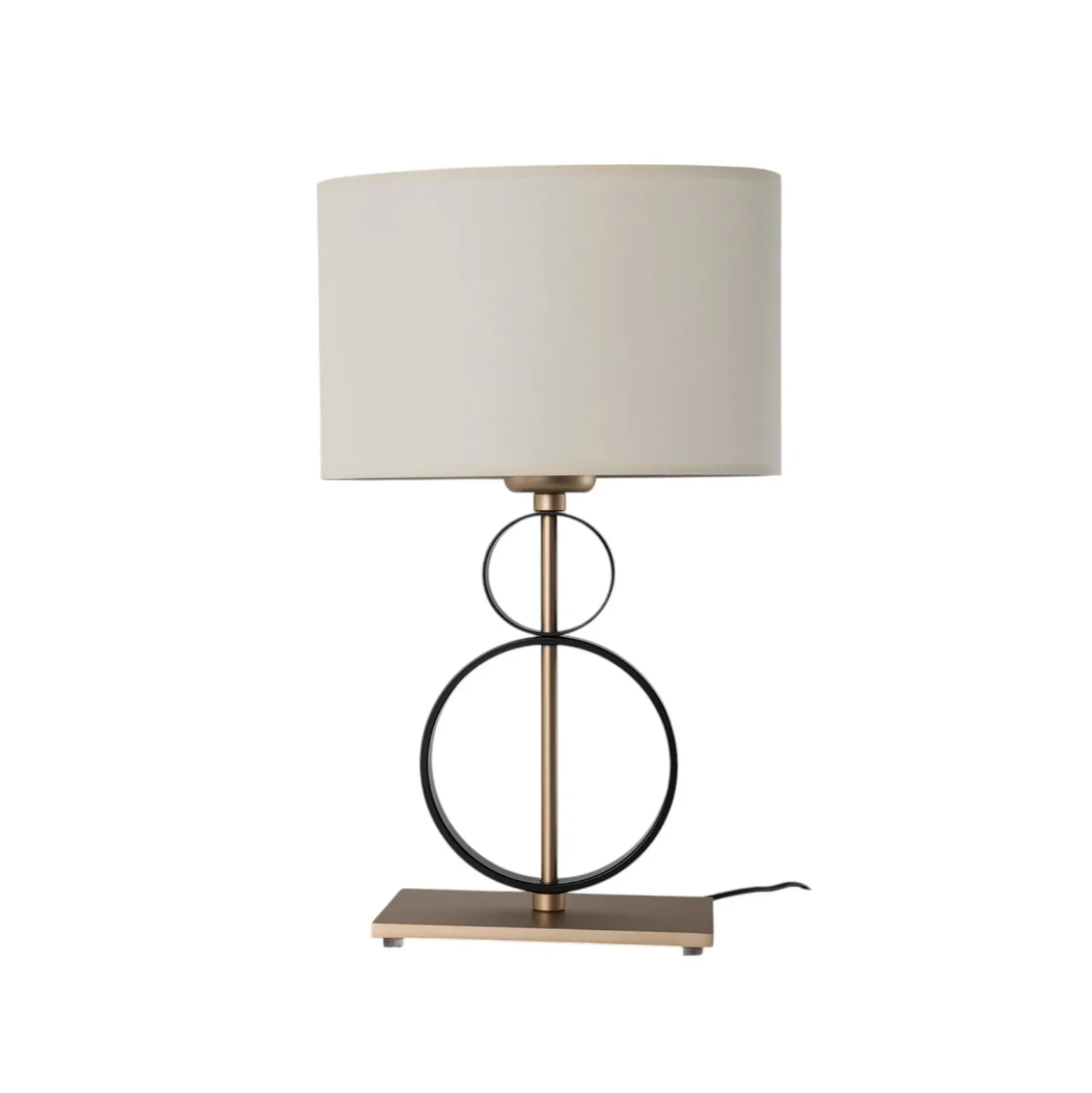 Lámpara de mesa Priam, negro/dorado, acero, altura 42 cm