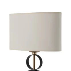 Lámpara de mesa Priam, negro/dorado, acero, altura 42 cm