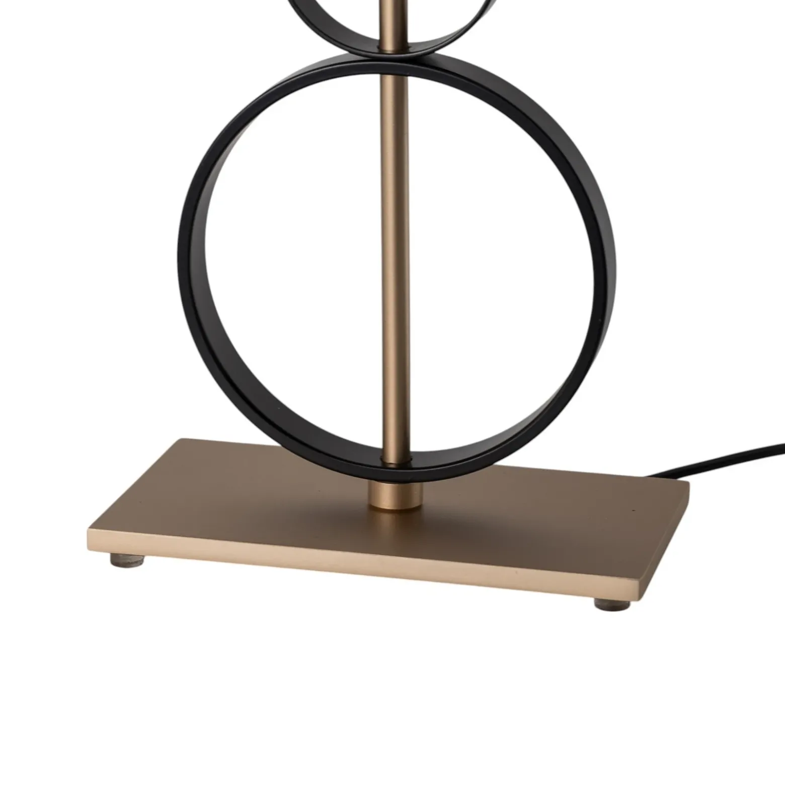 Lámpara de mesa Priam, negro/dorado, acero, altura 42 cm