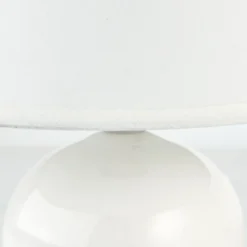Lámpara de mesa Primo, blanca, Ø 19 cm, textil/cerámica