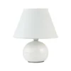 Lámpara de mesa Primo, blanca, Ø 19 cm, textil/cerámica