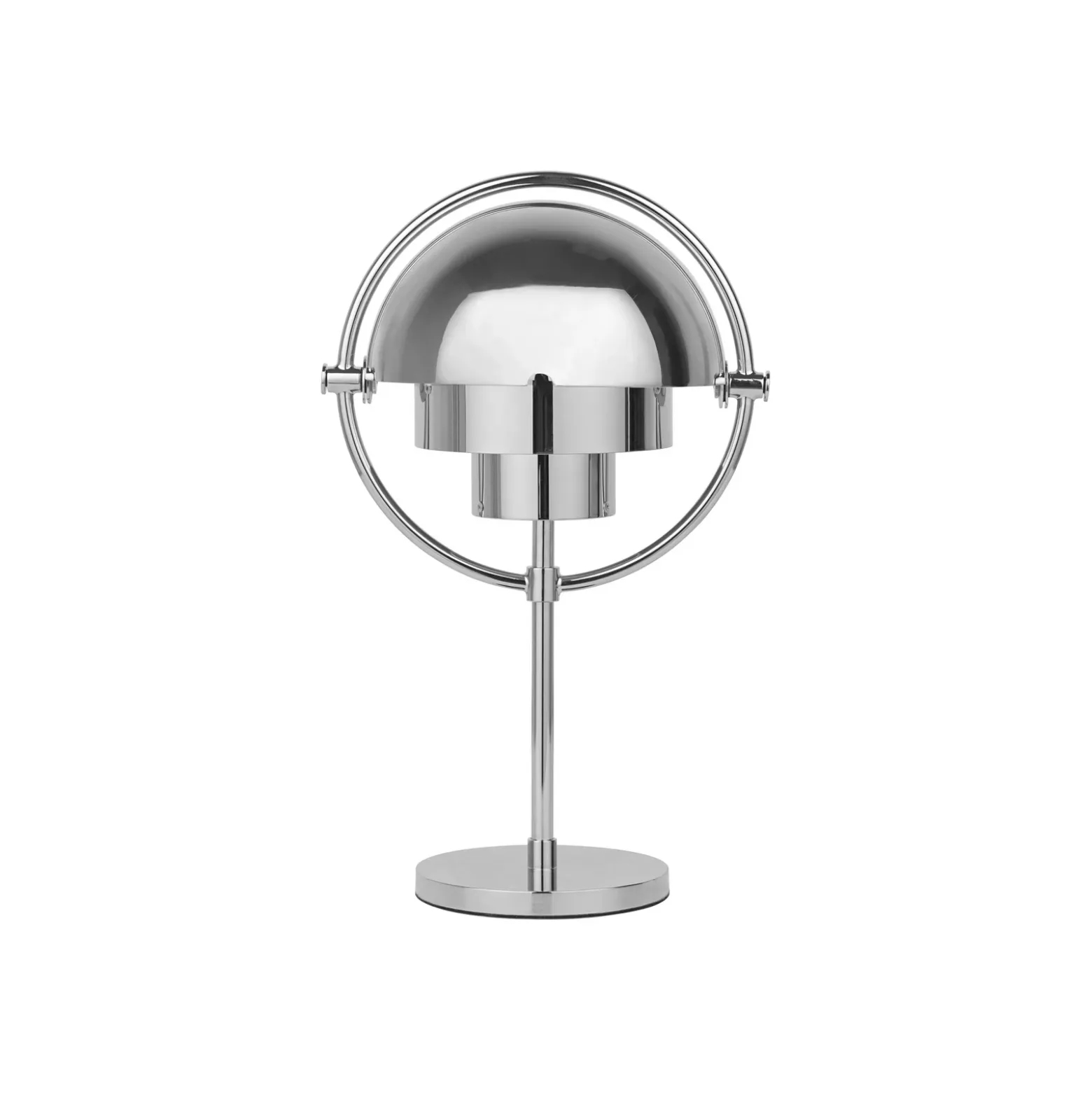 Lámpara de mesa recargable Gubi Multi-Lite, cromada/cromada, 30 cm