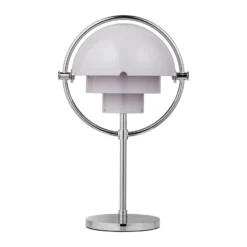 Lámpara de mesa recargable Gubi Multi-Lite, cromada/morado, 30 cm