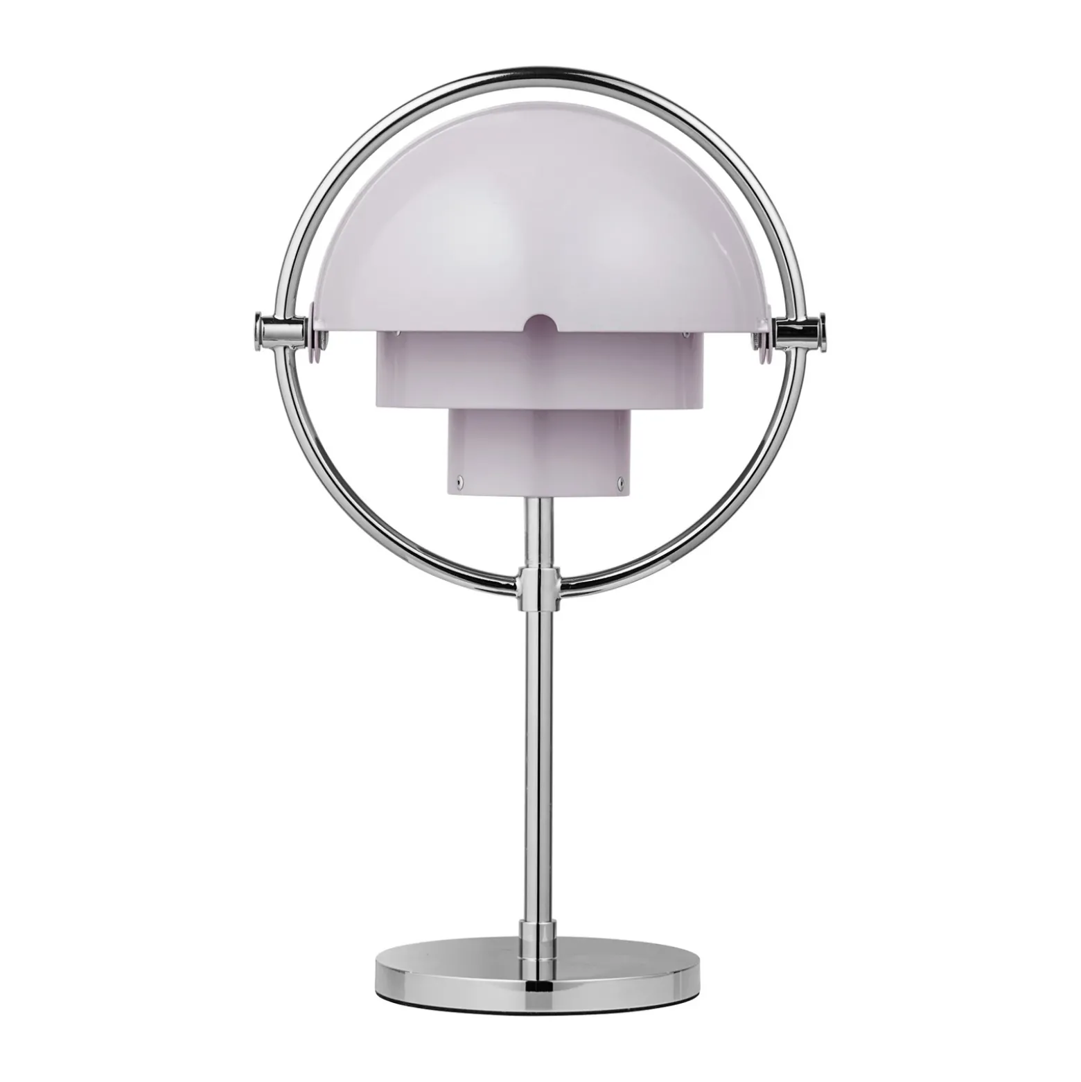 Lámpara de mesa recargable Gubi Multi-Lite, cromada/morado, 30 cm