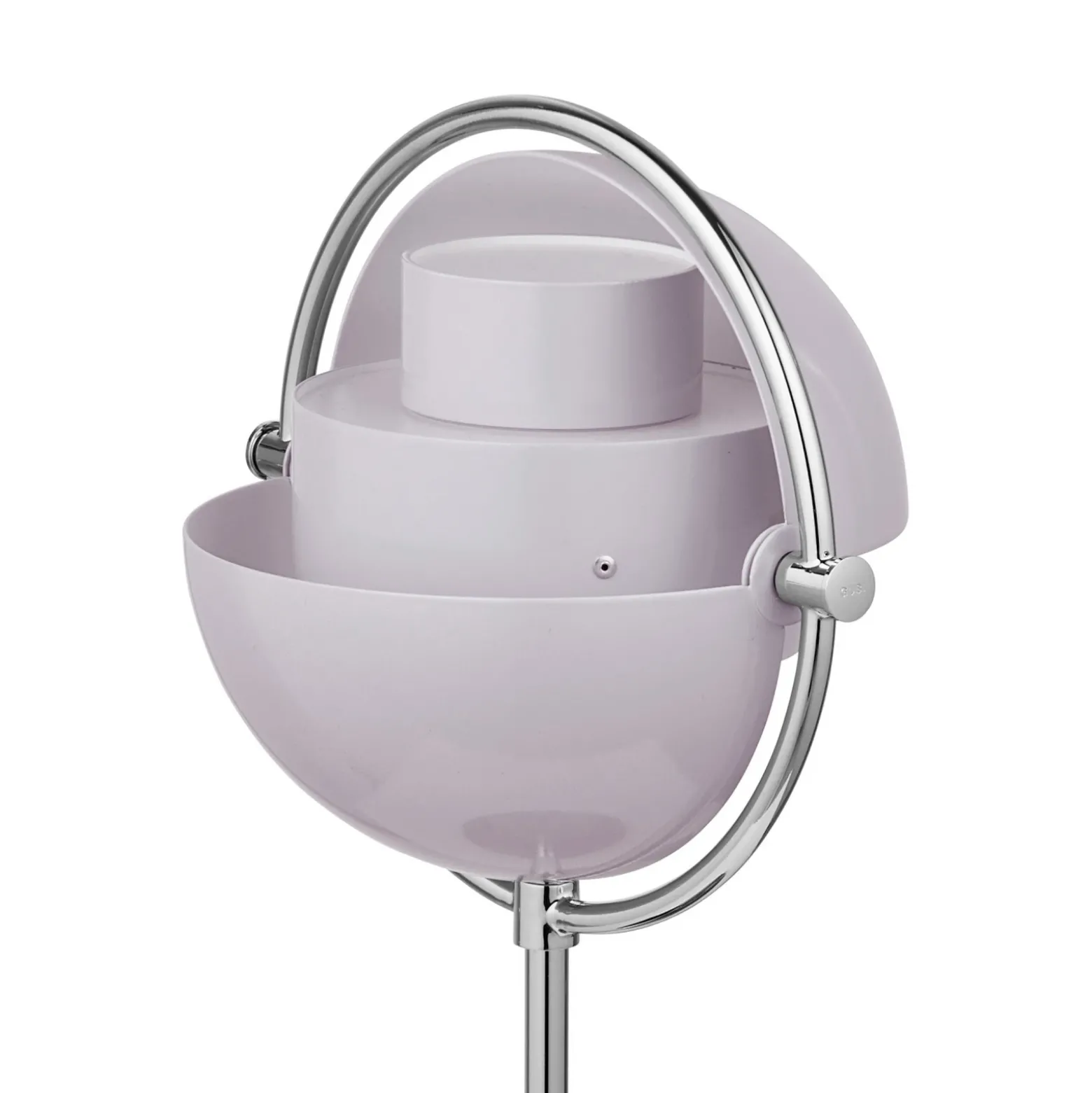 Lámpara de mesa recargable Gubi Multi-Lite, cromada/morado, 30 cm