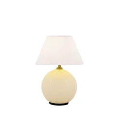 Lámpara de mesa recargable IRIS de Globen Lighting, color crema, altura 23 cm,