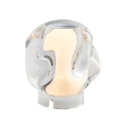 Lámpara de mesa recargable LED LOOM DESIGN Ice Ball, cromada, Ø 10,5 cm