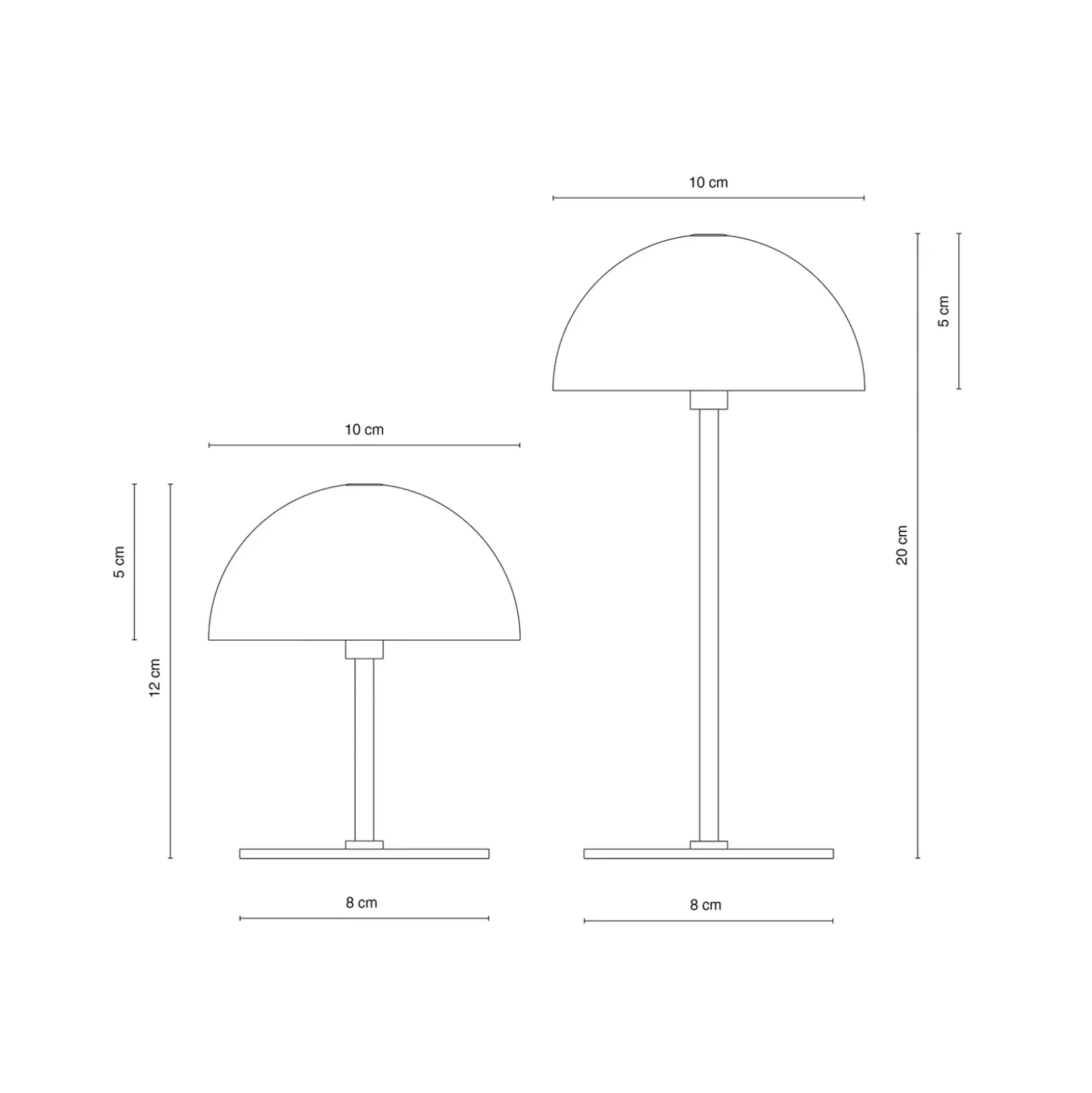 Lámpara de mesa recargable LED Along de Dyberg Larsen, roja, juego de 2 unidades