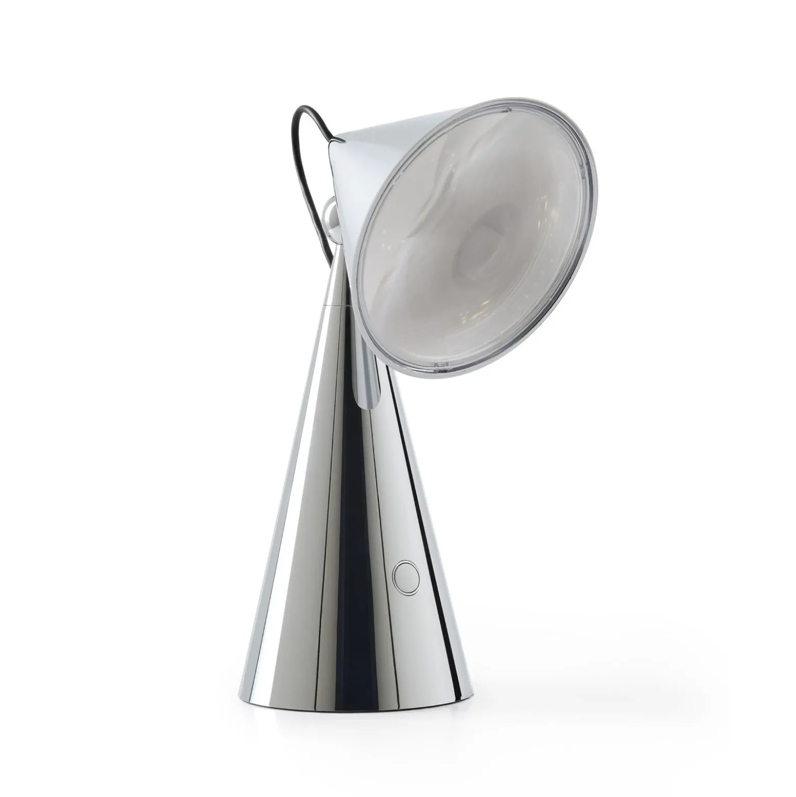 Lámpara de mesa recargable LED Pose de Tom Dixon, color plateado, altura 25 cm