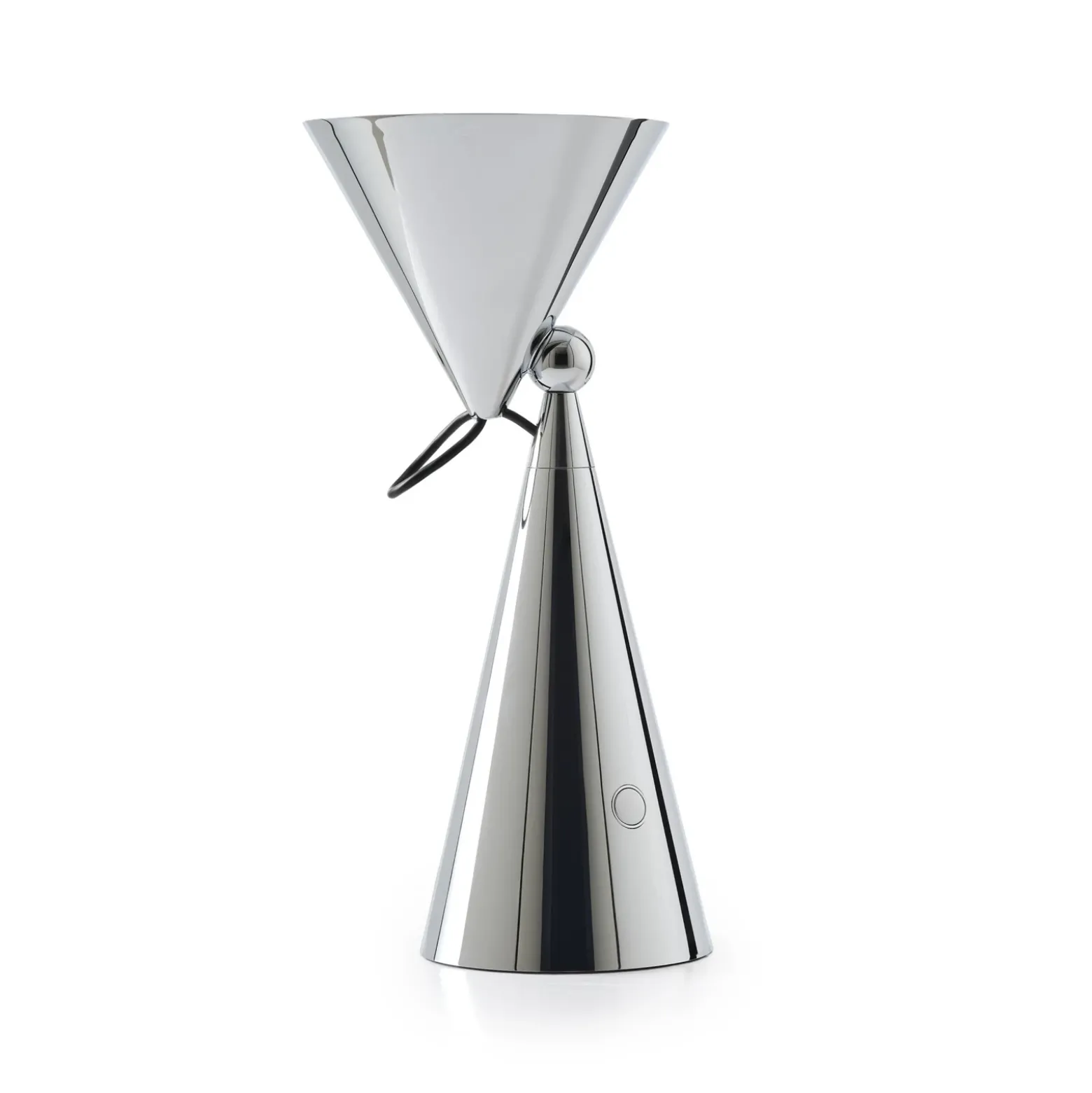 Lámpara de mesa recargable LED Pose de Tom Dixon, color plateado, altura 25 cm