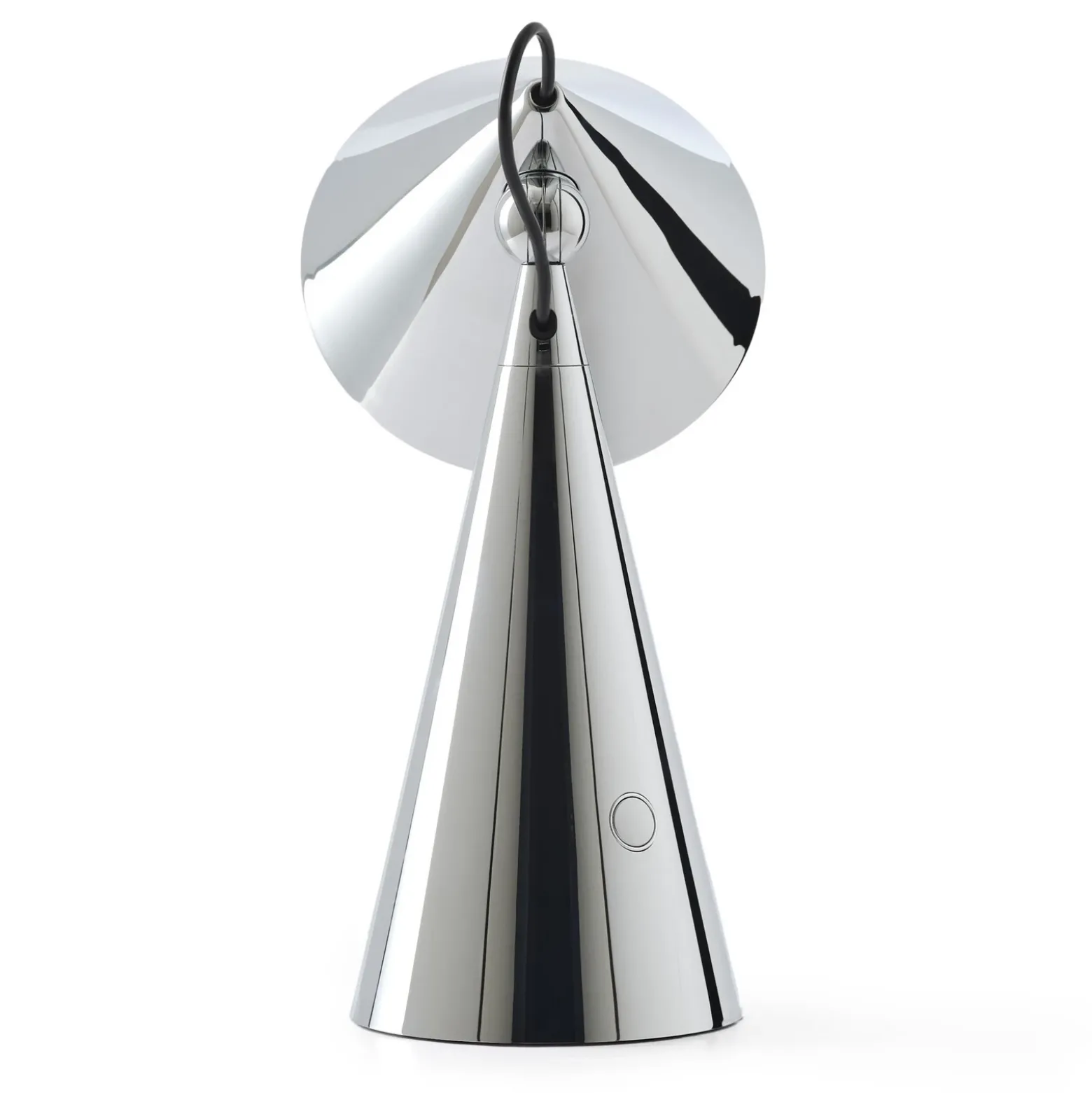Lámpara de mesa recargable LED Pose de Tom Dixon, color plateado, altura 25 cm