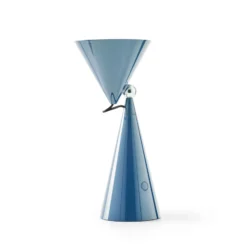 Lámpara de mesa recargable LED POSE de Tom Dixon, azul claro, altura 25 cm, IP20