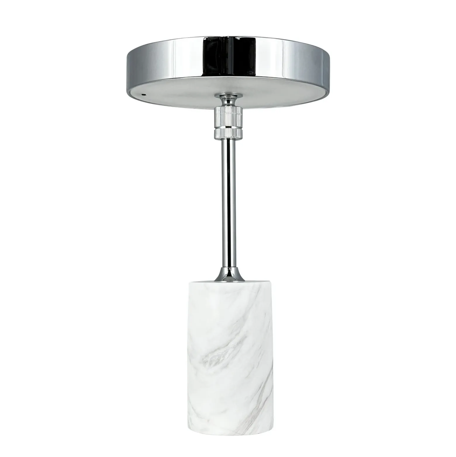 Lámpara de mesa recargable LED Starlight de Dyberg Larsen, cromada/blanca