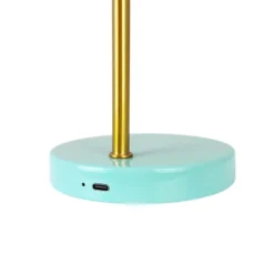 Lámpara de mesa recargable LED Ocean Mini de Dyberg Larsen, curry/turquesa