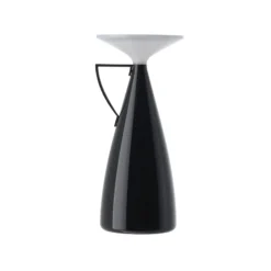 lámpara de mesa recargable LED Kartell Camomille, negra, altura 24 cm