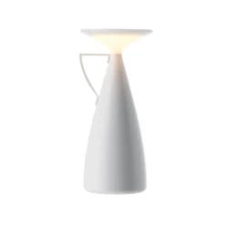 lámpara de mesa recargable LED Kartell Camomille, blanca, altura 24 cm