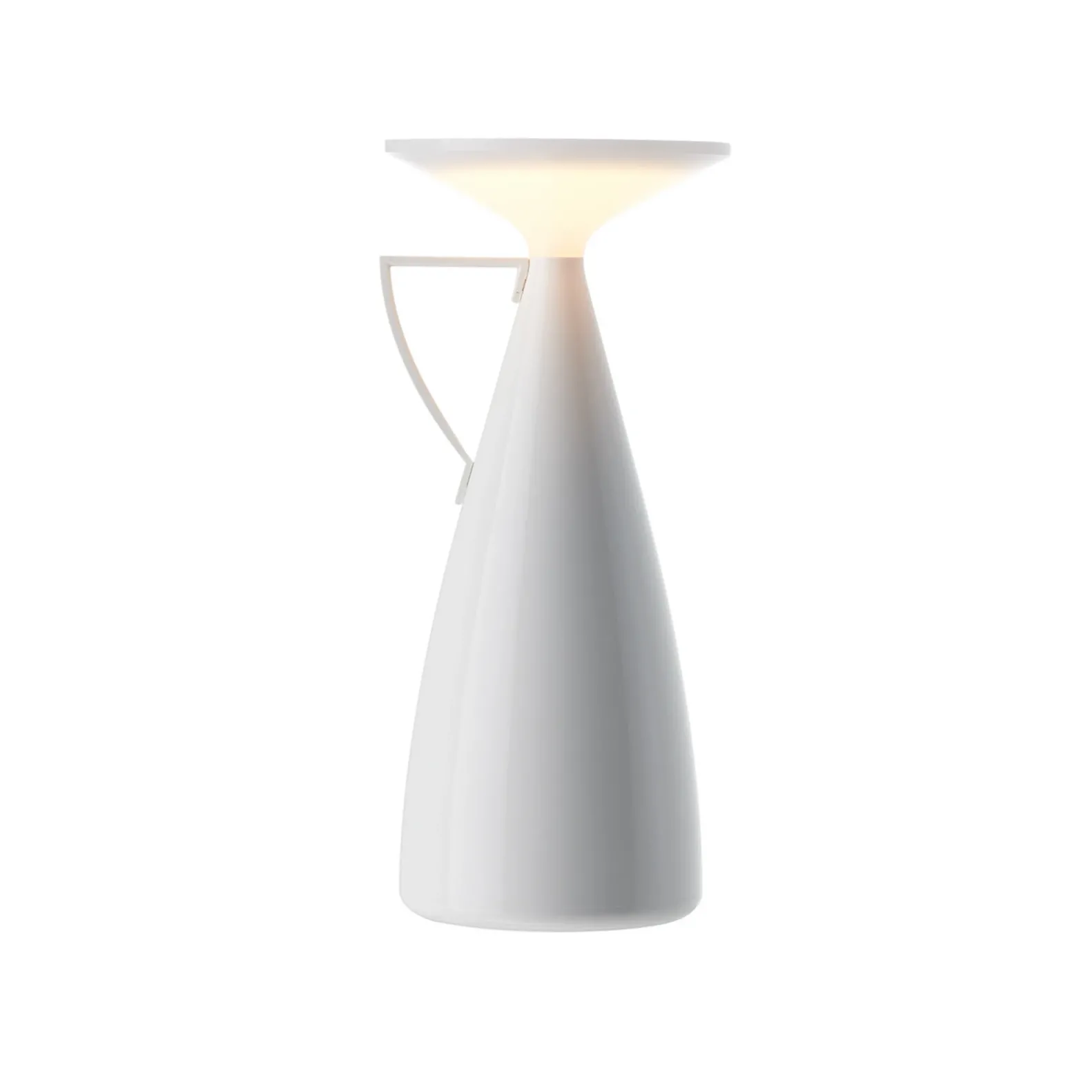 lámpara de mesa recargable LED Kartell Camomille, blanca, altura 24 cm