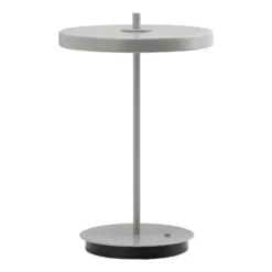 Lámpara de mesa recargable LED UMAGE Asteria Move, gris niebla liso, 31 cm