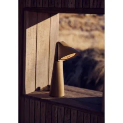 Lámpara de mesa recargable LED FRANDSEN Ami, gris-beige, 32 cm, atenuable