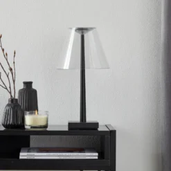 Lámpara de mesa recargable LED Rotaliana Dina+ T1 negra