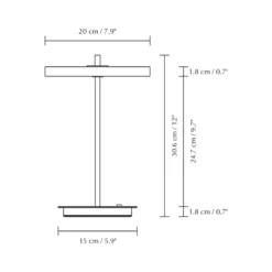 Lámpara de mesa recargable LED UMAGE Asteria Move, azul claro, 31 cm