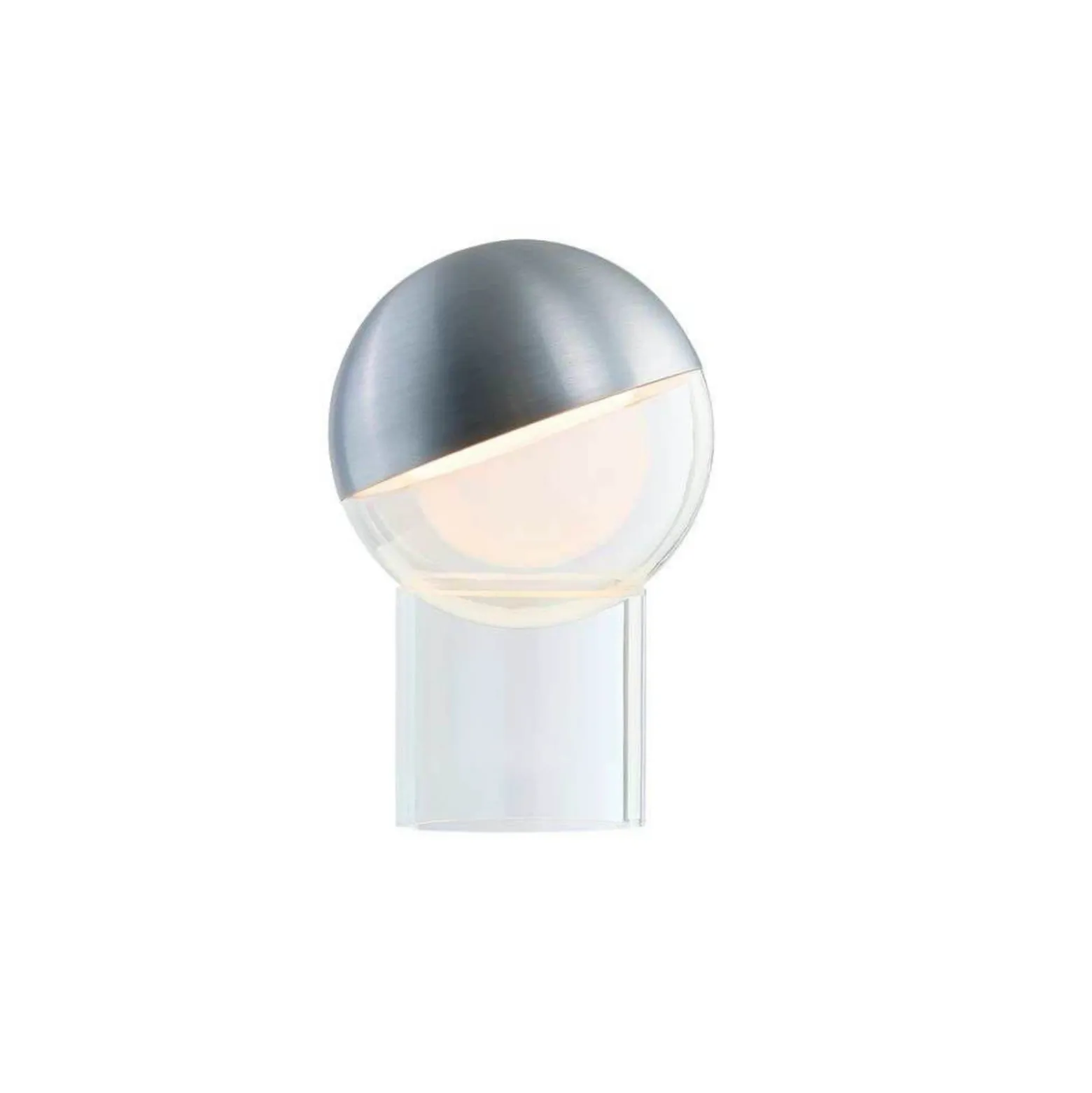 Lámpara de mesa recargable LED FRANDSEN Pila, color aluminio, 20 cm, atenuable